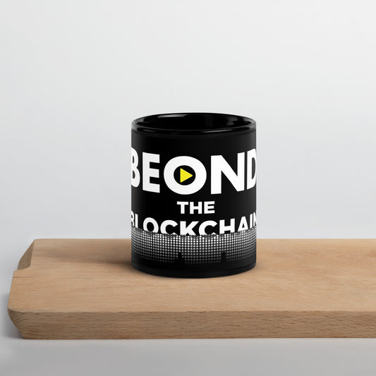 BEOND the Blockchain Black Glossy Mug