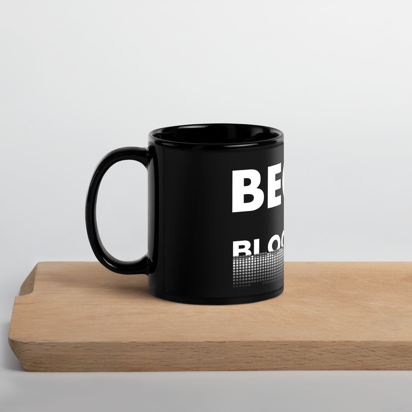 BEOND the Blockchain Black Glossy Mug