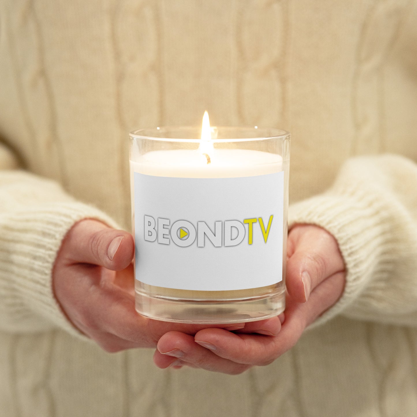 BEONDTV Glass jar soy wax candle